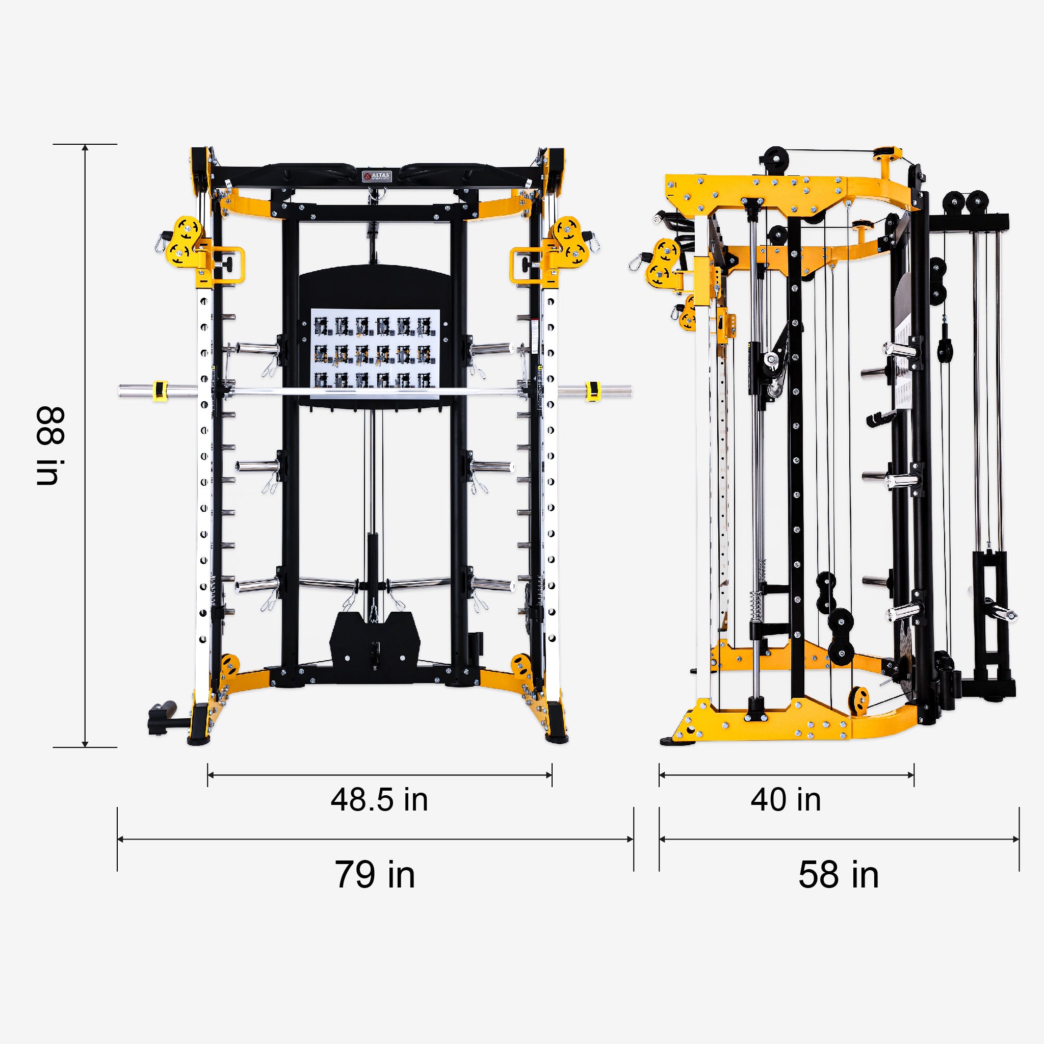Black Friday Combo - Smith Machine AL-3059 + Bench AL-4006 + Olympic Barbell + 150lb Weight Plate