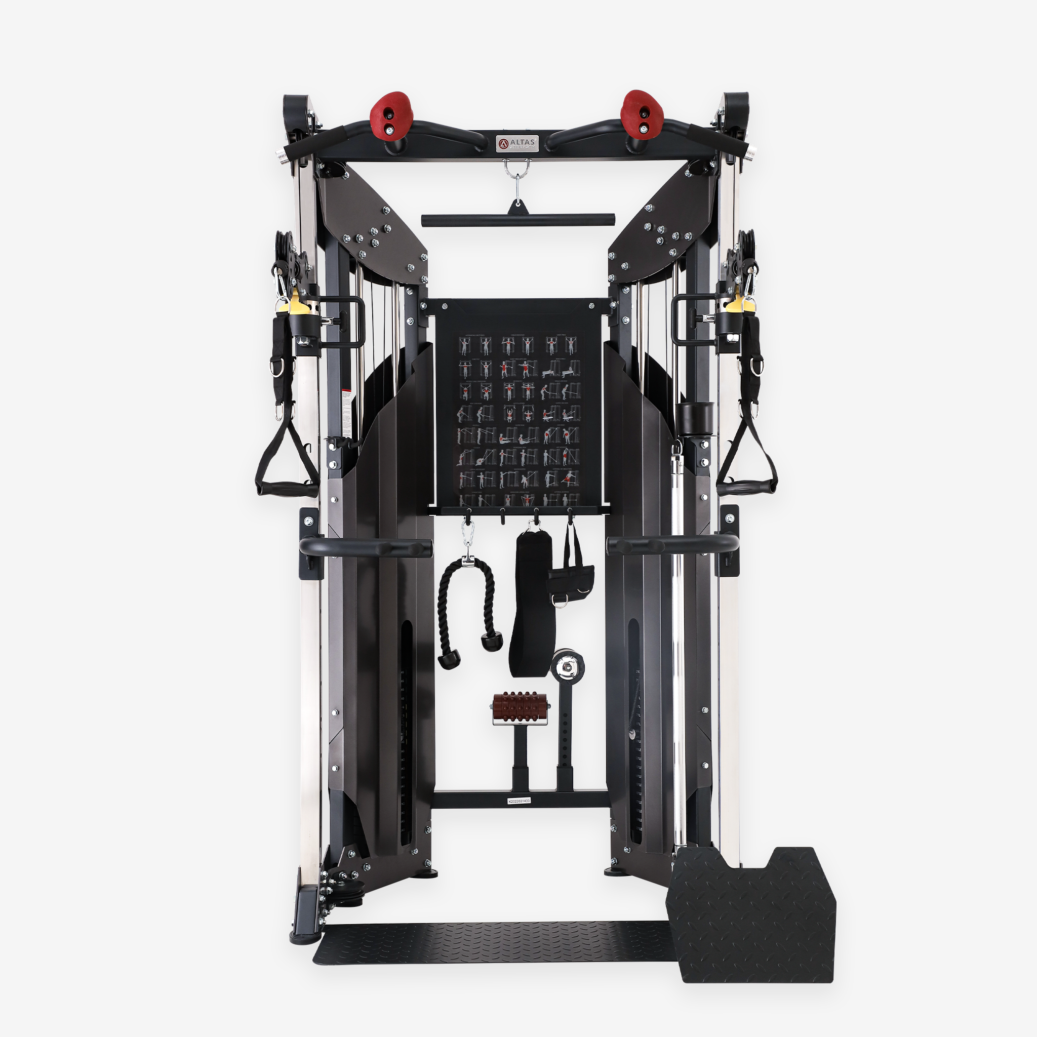 Altas Strength Multi Function Trainer Exercise Machine Black Workout L