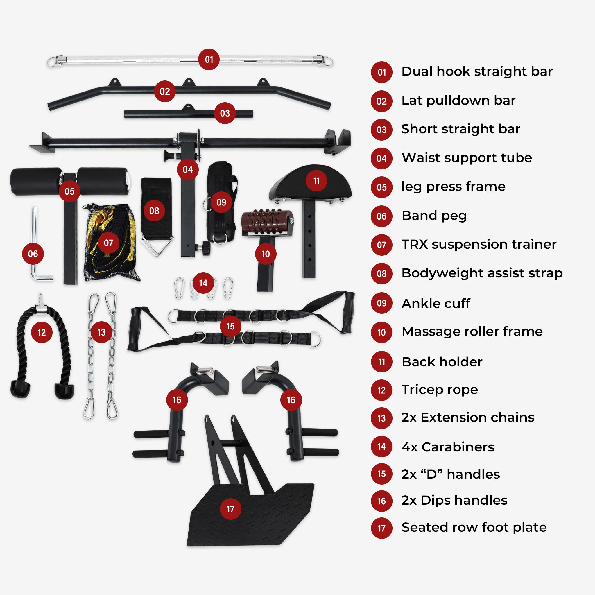 Altas Strength Multi Function Trainer Exercise Machine Black Workout Light Commercial Fitness Equipment AL-3075