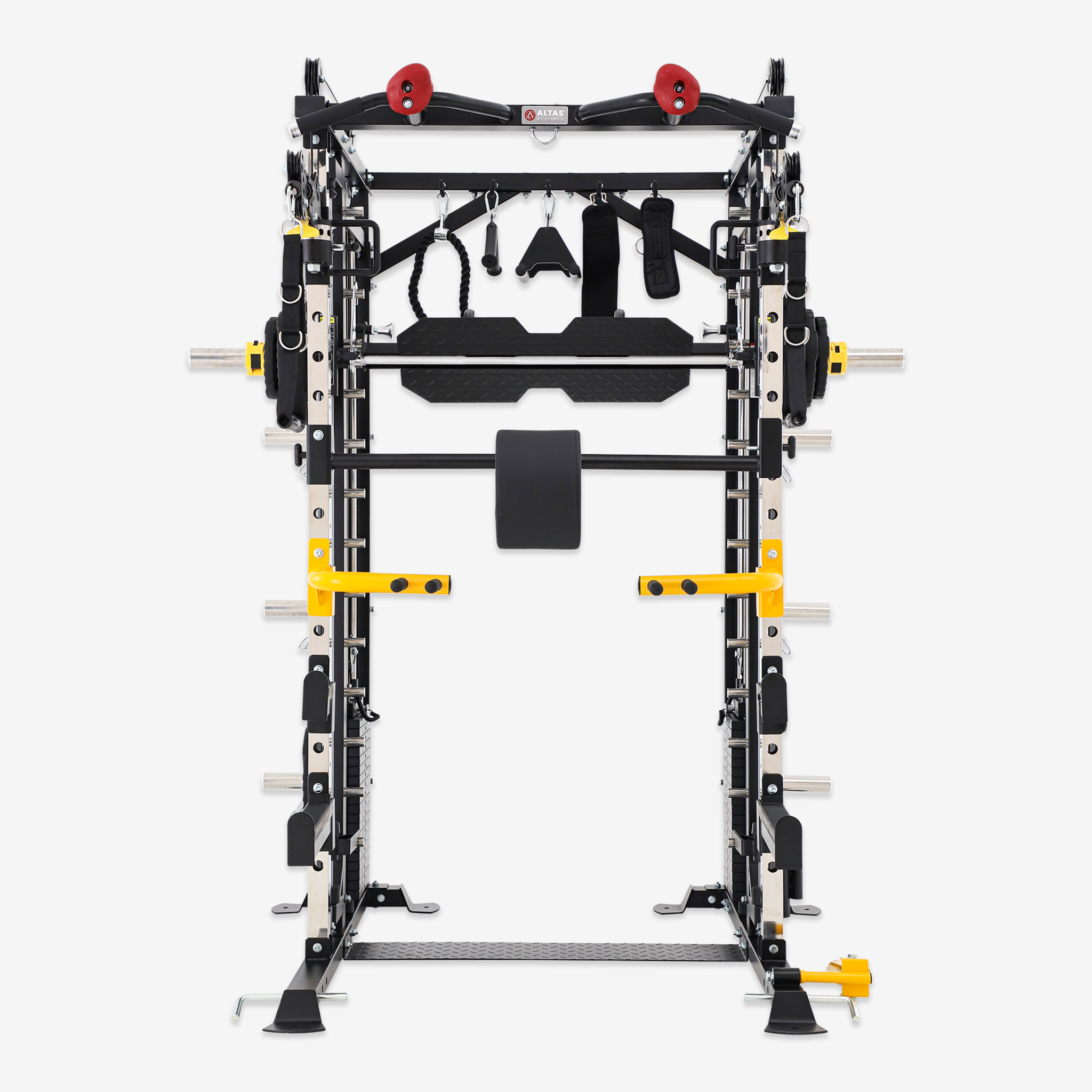 Combo - Smith Machine AL-3087B + Bench AL-4026 + Olympic Barbell + 150lb Weight Plate