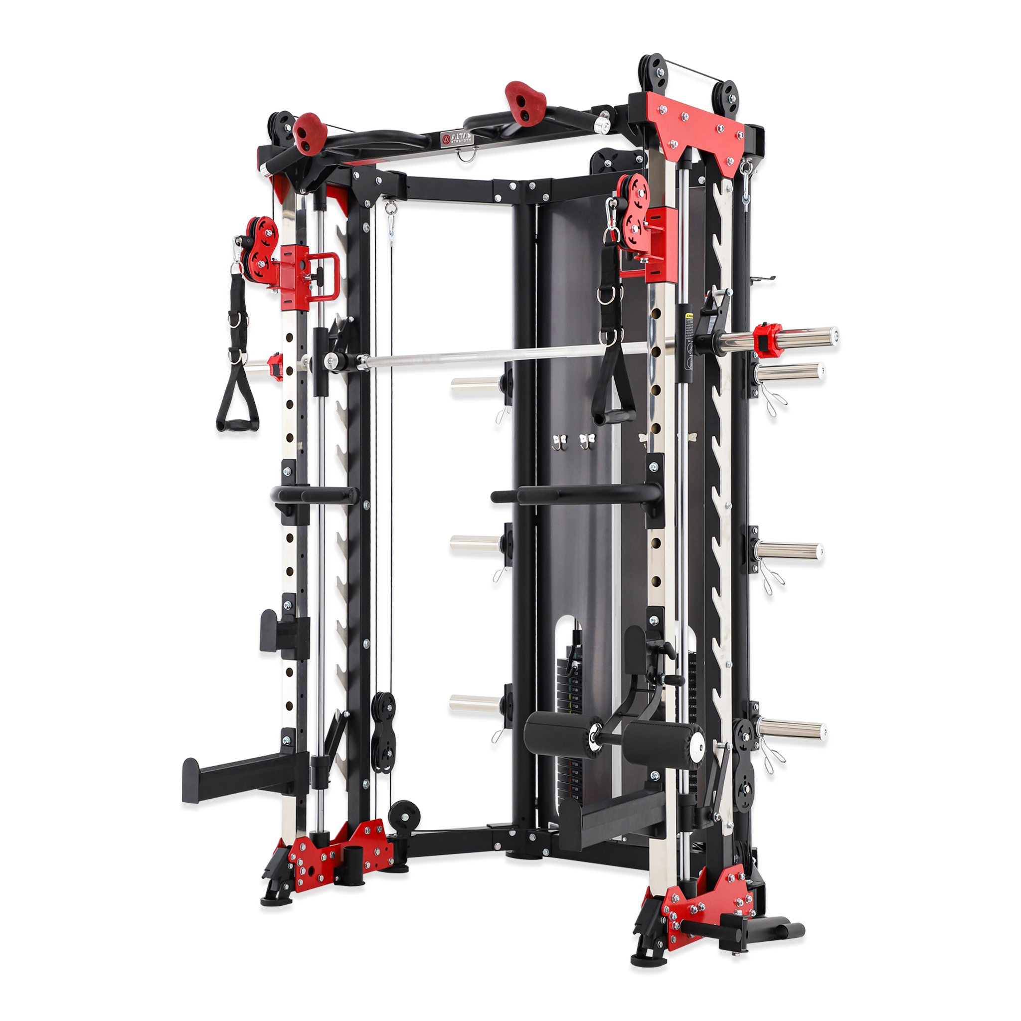 Combo - Smith Machine AL-3107 + Bench AL-3018 + 150lb weight plates + Barbell