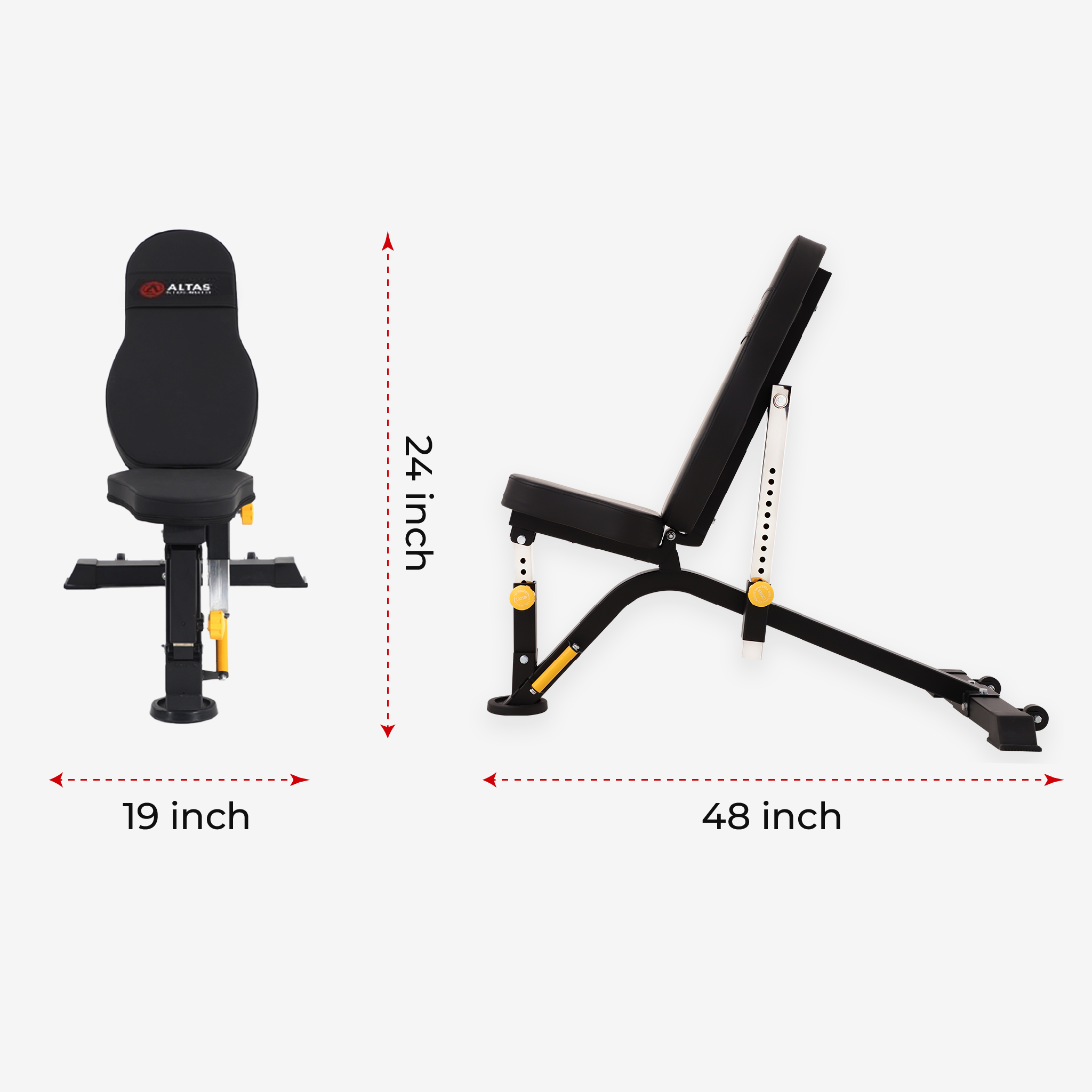 Altas Strength Home Gym Workout Adjustable Bench AL-4006