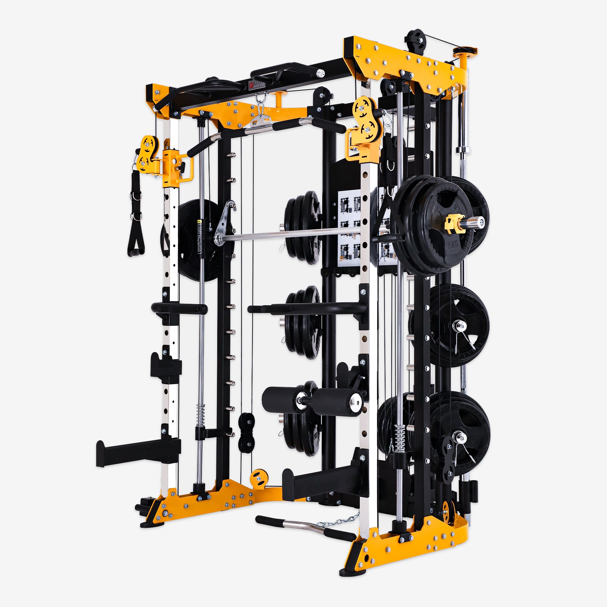 Combo - Smith Machine AL-3059 + Bench AL-4030 + Olympic Barbell + 150lb Weight Plate