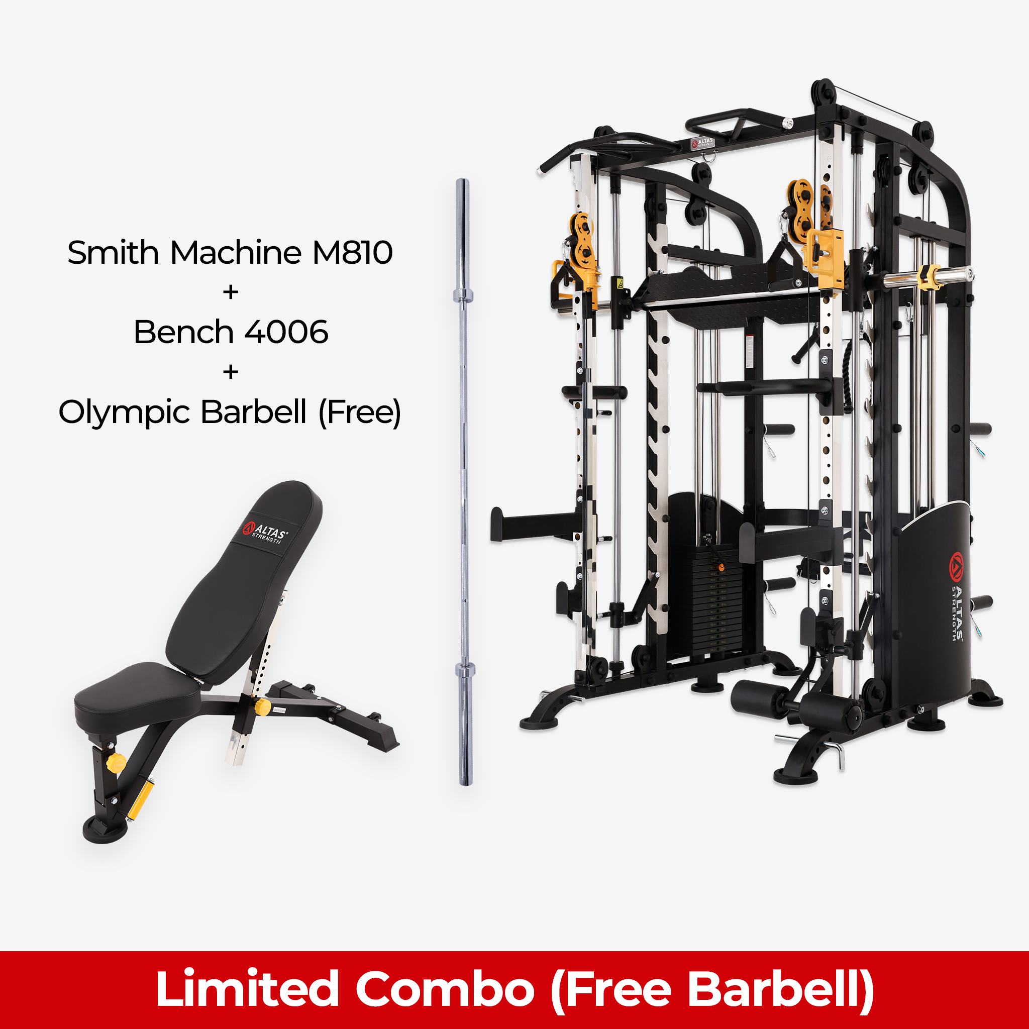 Limited Combo - Smith Machine AL-M810 + Bench AL-4006 + Free Olympic Barbell