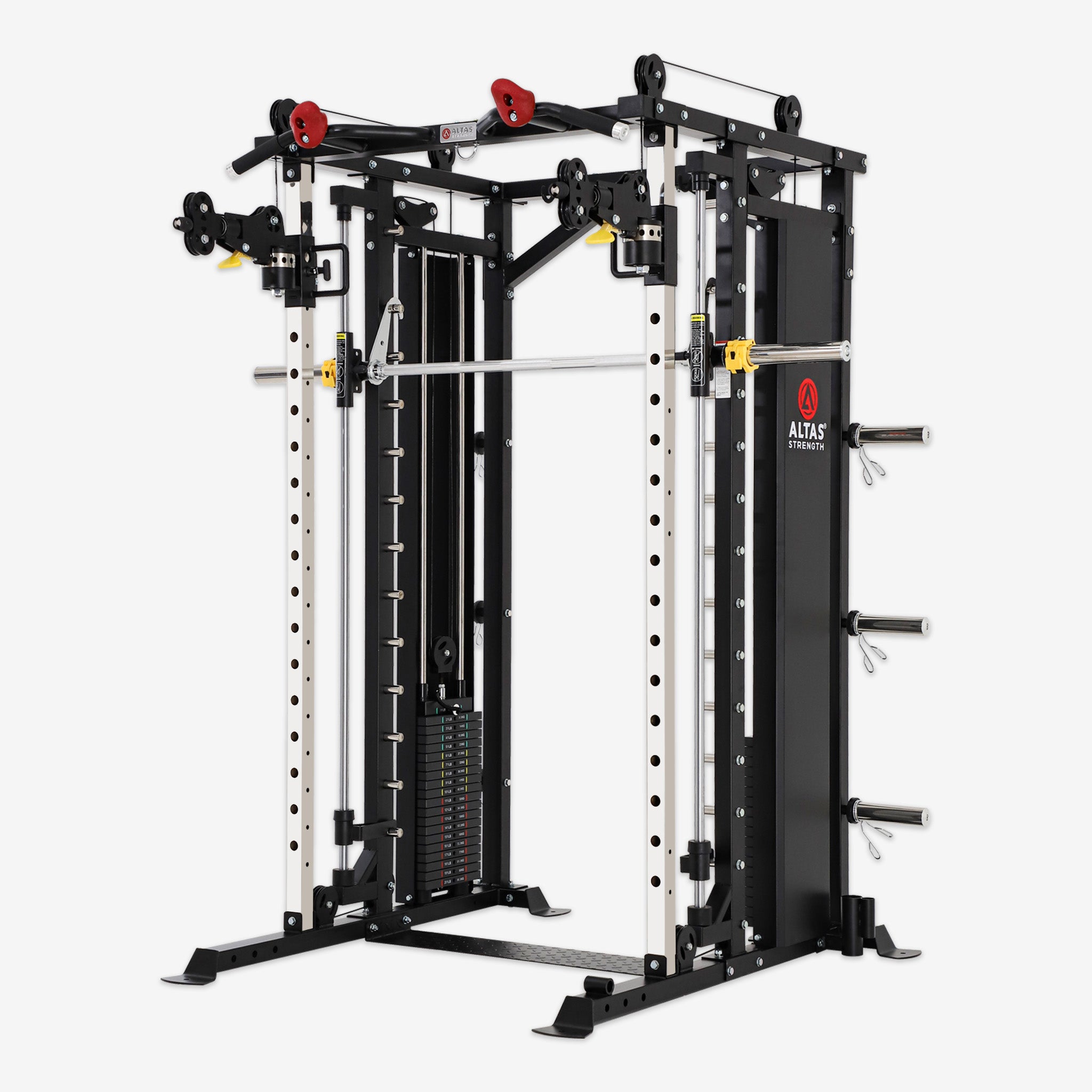 Altas Strength Smith Machine Smith Machine Pin-loaded Weights Stack Strength Trainer Home Gym with Pulley System AL-3087B