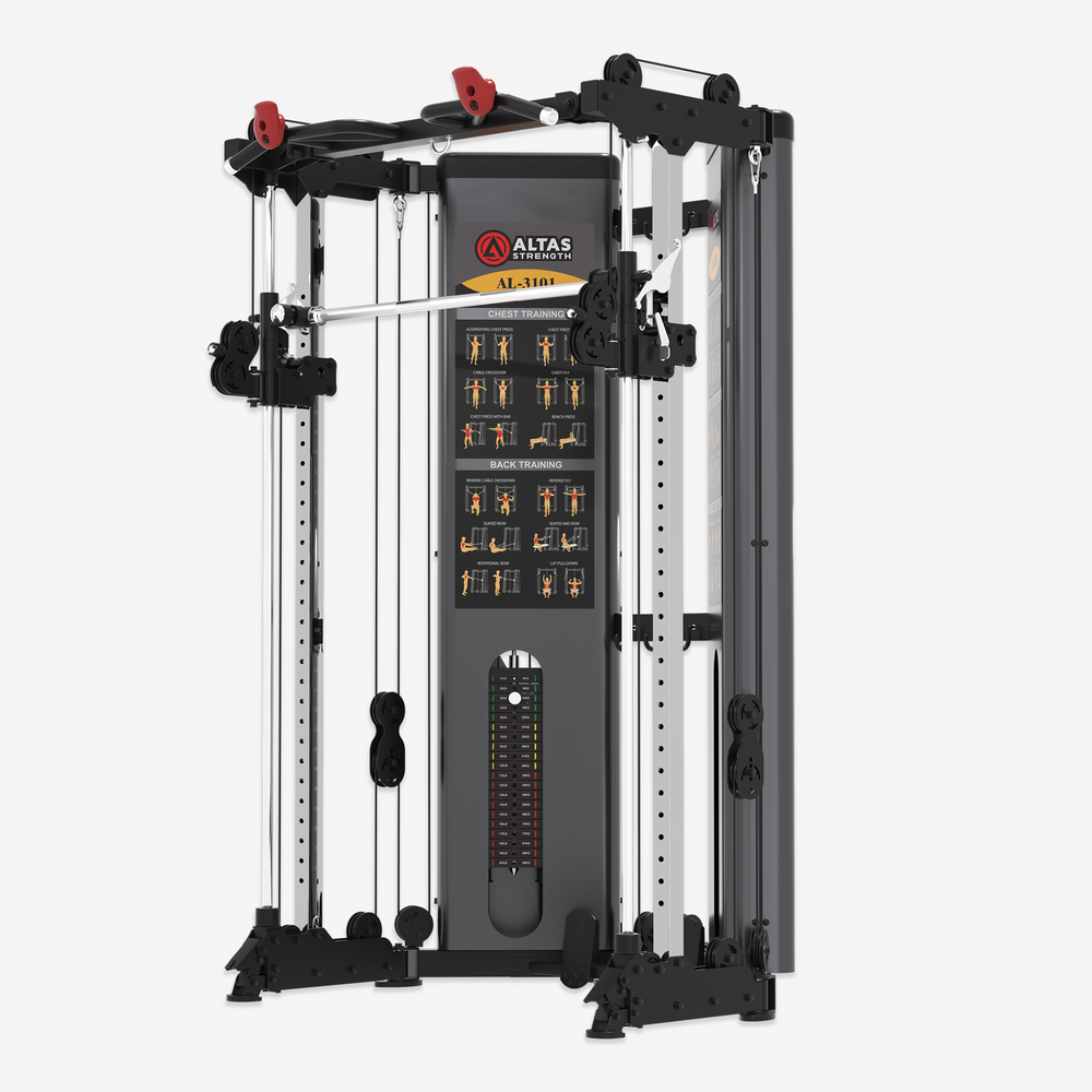 Altas Strength Folding Home Gym Smith Machine with Pulley System Gym ...