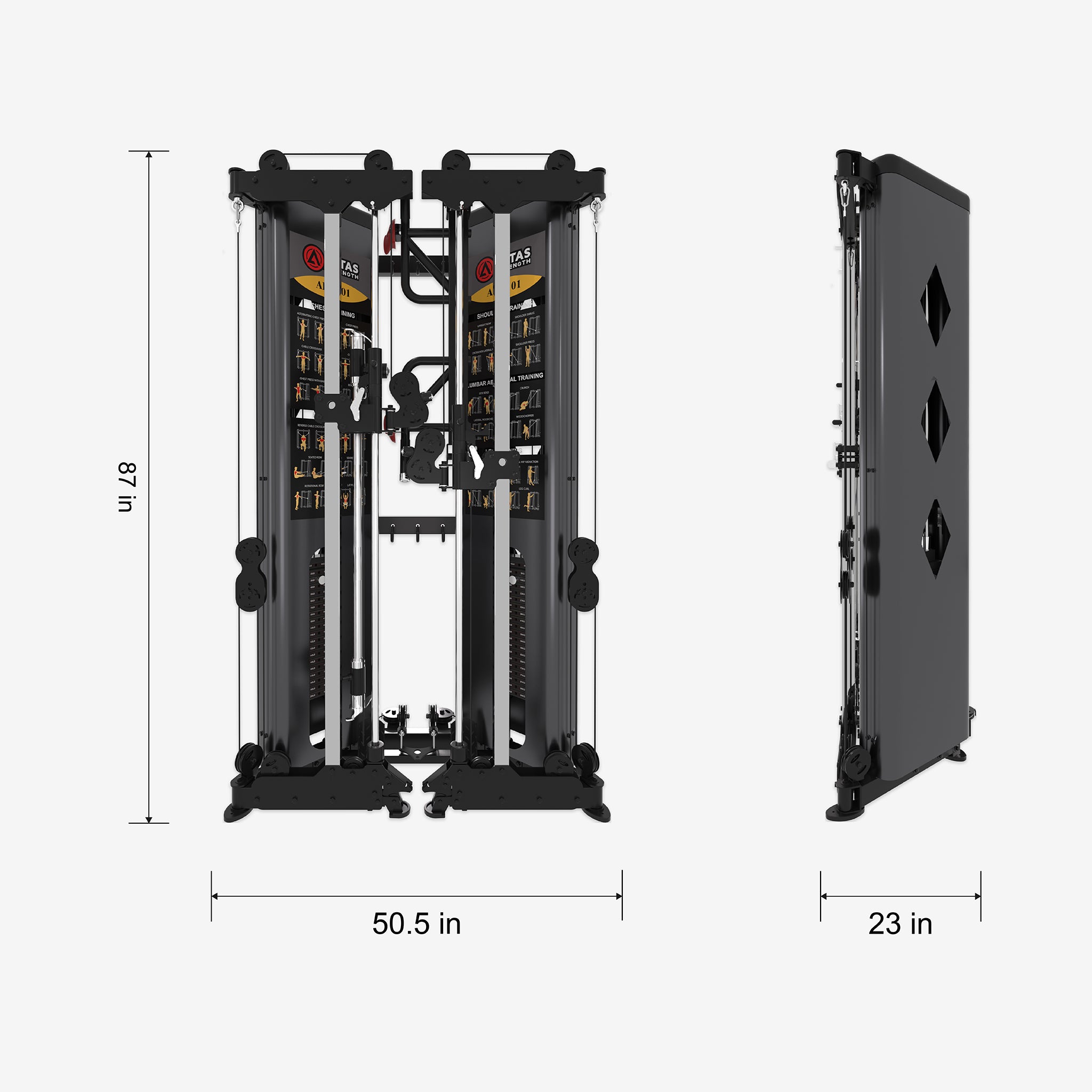 Folding Home Gym Smith Machine With Pulley System Gym Squat Rack AL-3101