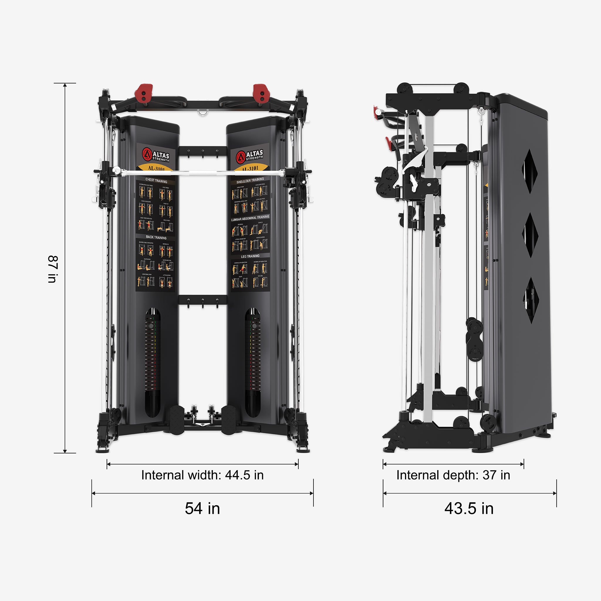 Folding Home Gym Smith Machine With Pulley System Gym Squat Rack AL-3101