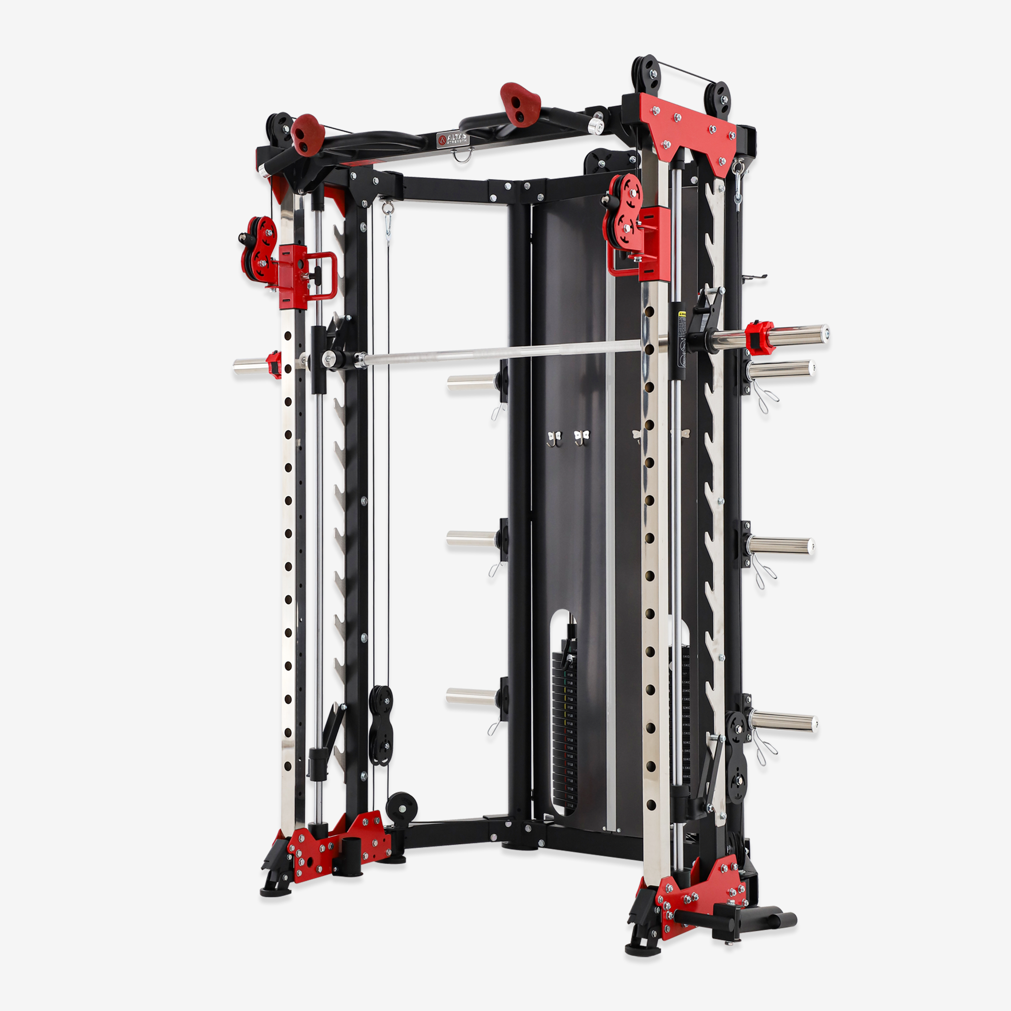 Anself Multi-Functional Home Gym Fitness Machine with Weight Plates  Training Equipment Exercise Workout Strength Machine 59 x 39 x 80 Inches (L  x W x
