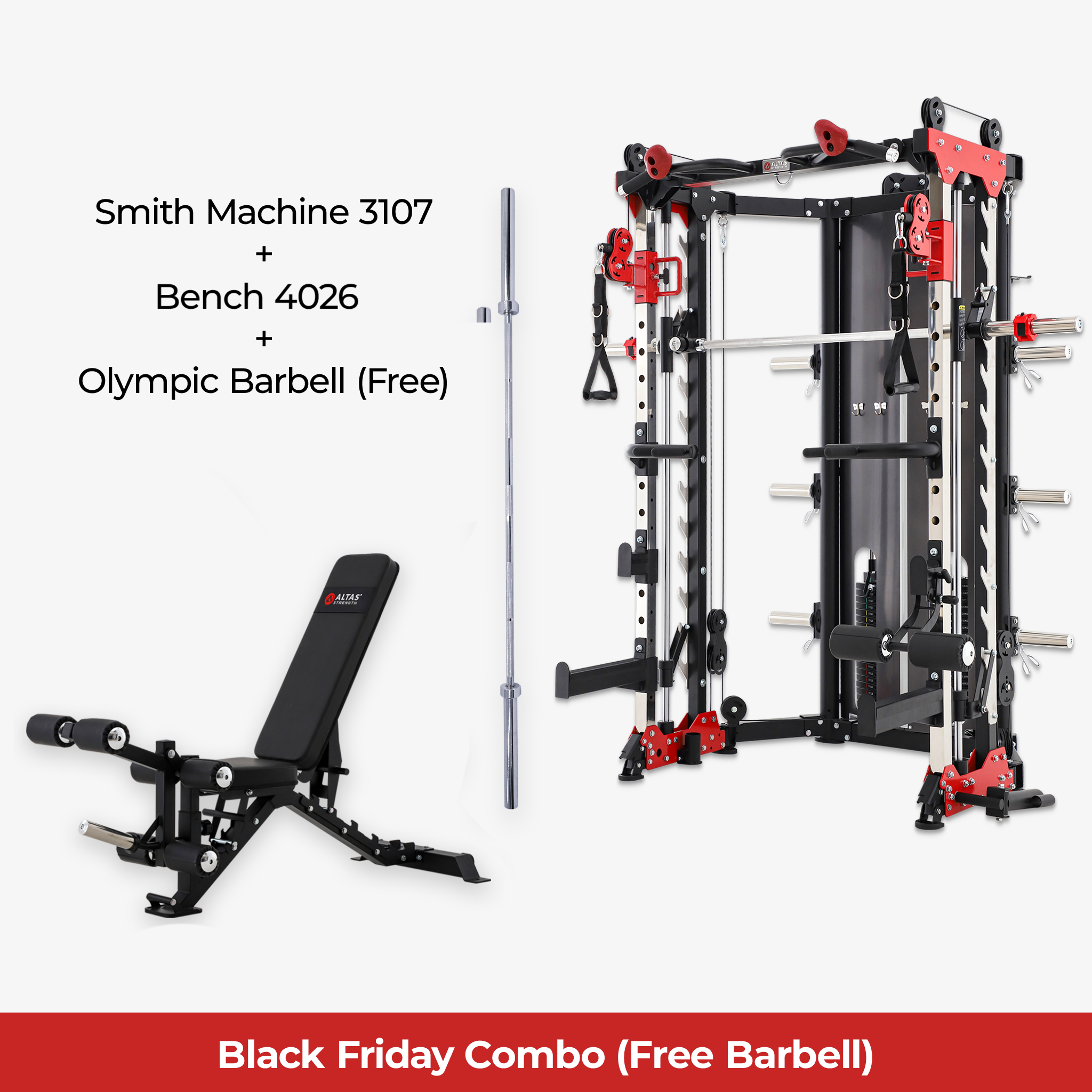 Black Friday Combo - Smith Machine AL-3107 + Bench AL-4026