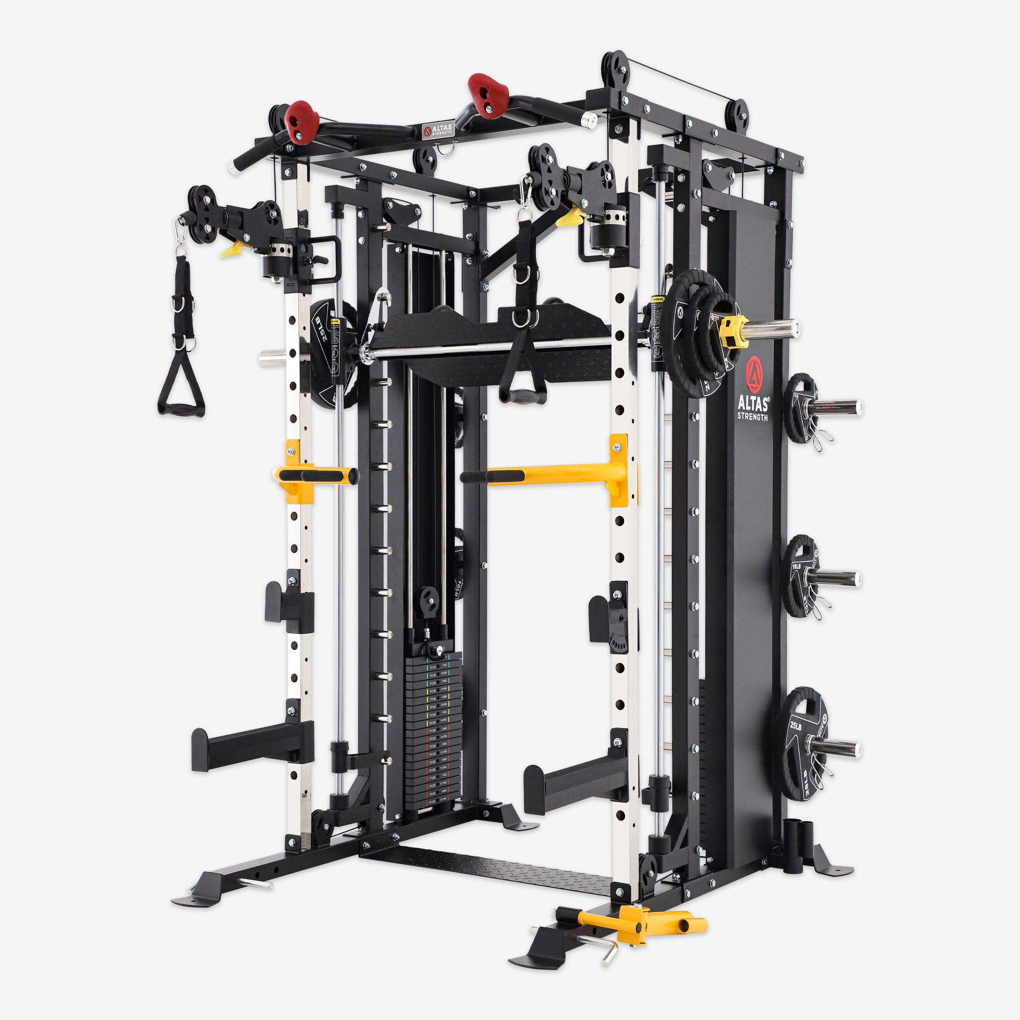 Altas Strength Smith Machine Smith Machine Pin-loaded Weights Stack Strength Trainer Home Gym with Pulley System AL-3087B