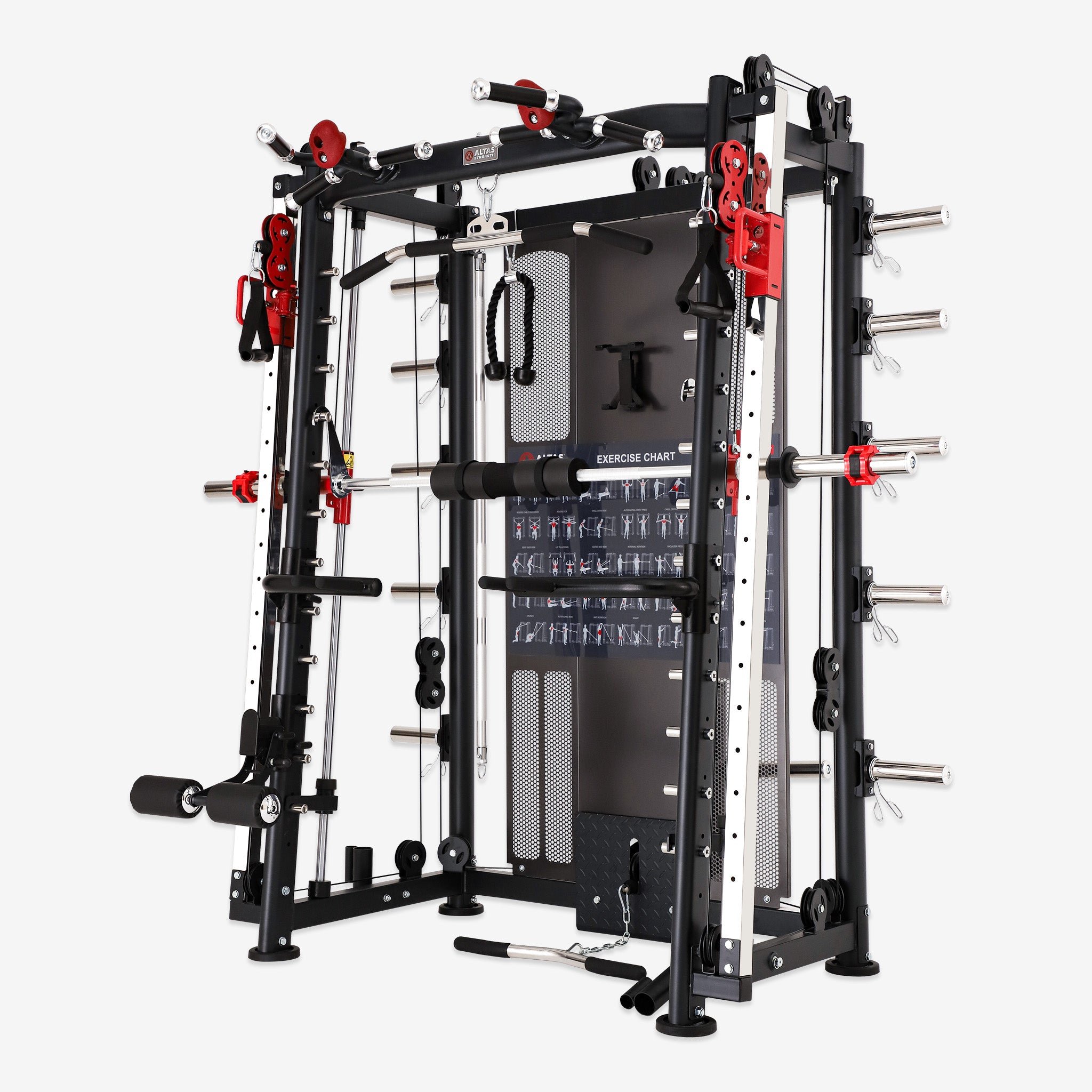 Altas Strength Multi-Function Smith Machine Black And Yellow 2000IB Workout Light Commercial Fitness Equipment AL-3000Y