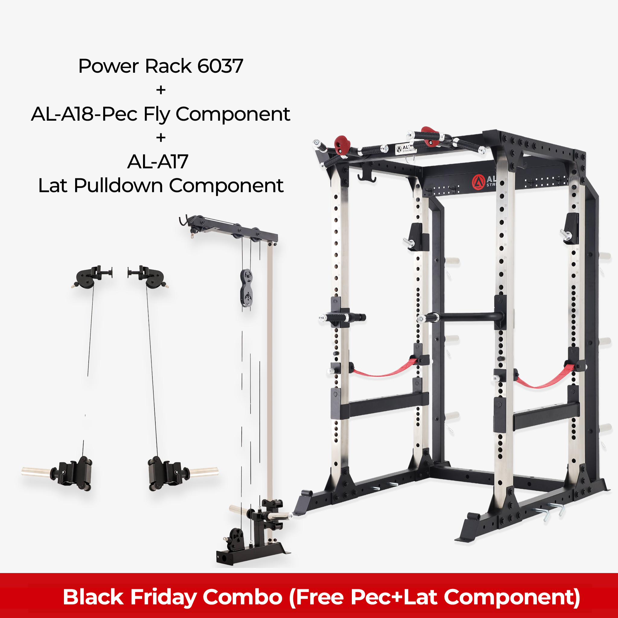 Black Friday Combo - Altas Strength Power Rack AL-6037+a17(Free)+a18(Free)