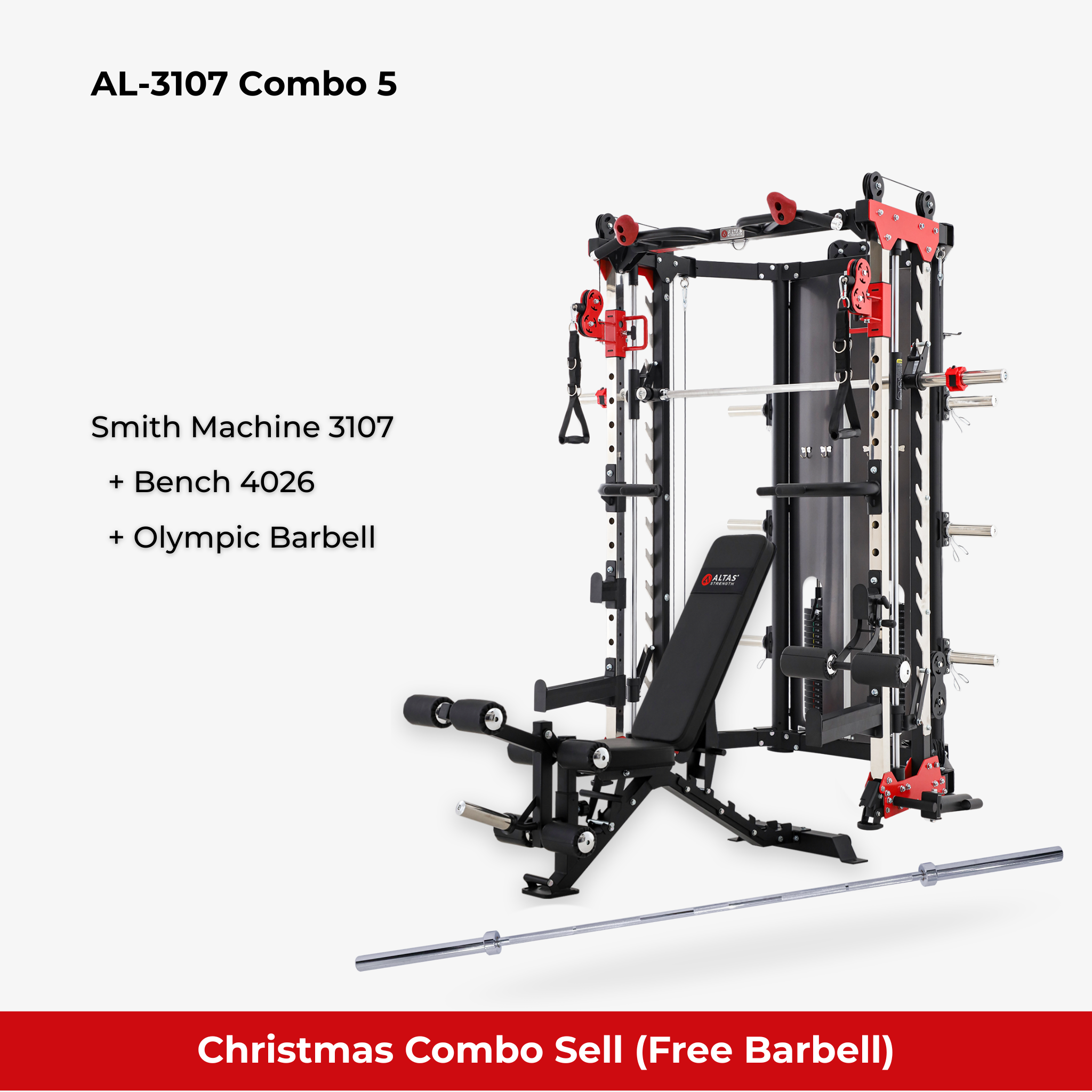 Christmas Combo - Smith Machine AL-3107 + Bench AL-4026