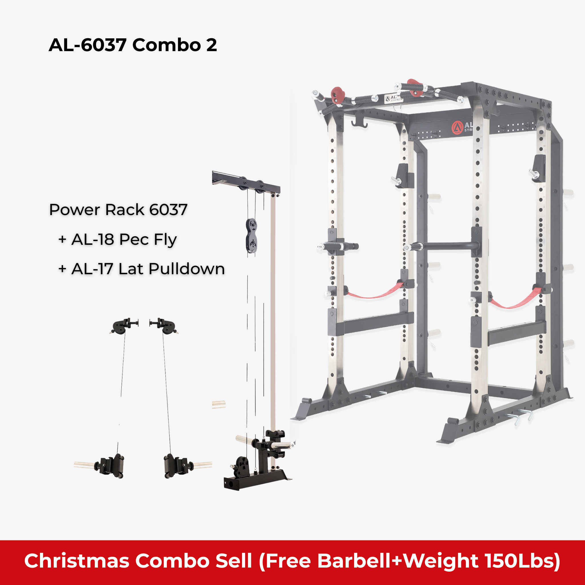 Christmas Combo Combo - Altas Strength Power Rack AL-6037+a17(Free)+a18(Free)